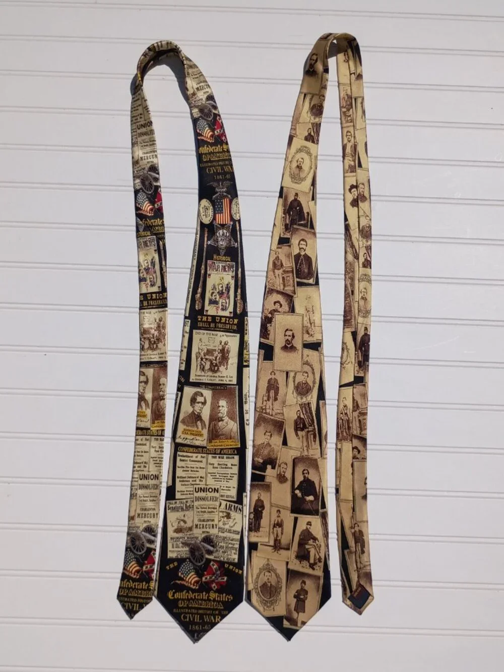 Vintage Museum Artifacts Neckties Civil War Soldiers Handmade Silk Tie CSA